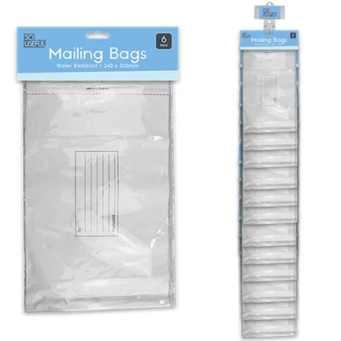 So Useful Self-Sealing White Water-Resistant Mailing Bags 6 Pack 24cm X 32cm
