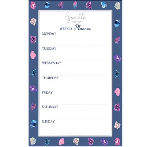 Sparkle Gem Stone 52 Sheet Weekly Planner 22cm X 17cm
