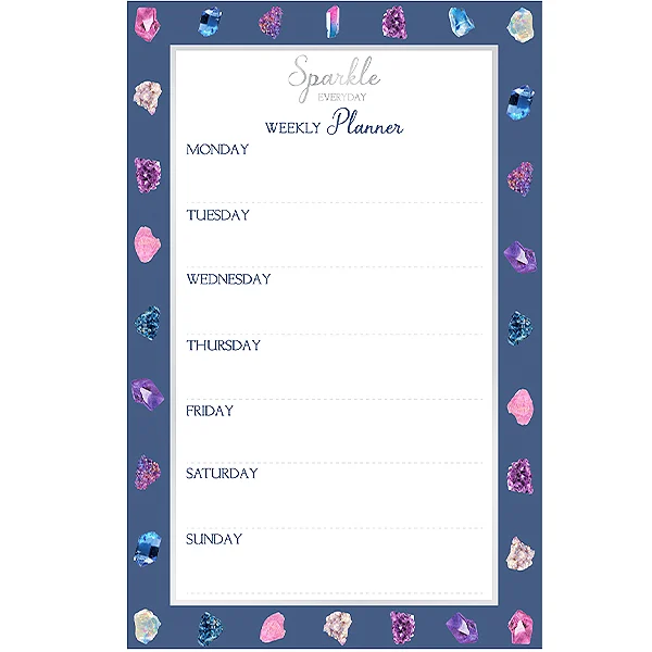 Sparkle Gem Stone 52 Sheet Weekly Planner 22cm X 17cm