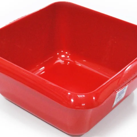 Square Bowl Glitter Red 7l