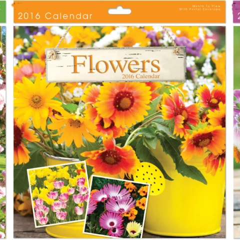 Square Calendar: Floral Photographic "RoSES, Gardens, Bouquets"
