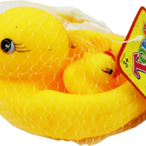 Squeaky Rubber Duck Large Bath Toy 14cm X 8cm 4pc