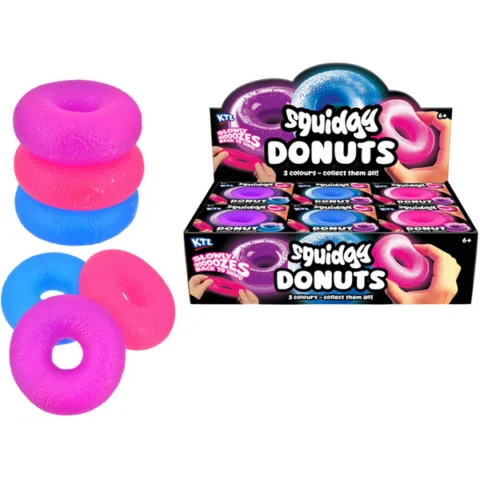 Squidgy Donuts Squish Toy 7.8cm Assorted Colours