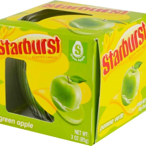 Starburst Scented Candle Jar - Green Apple 85G