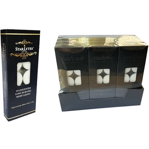 Starlytes Unscented Night Light Candles 10 Pack