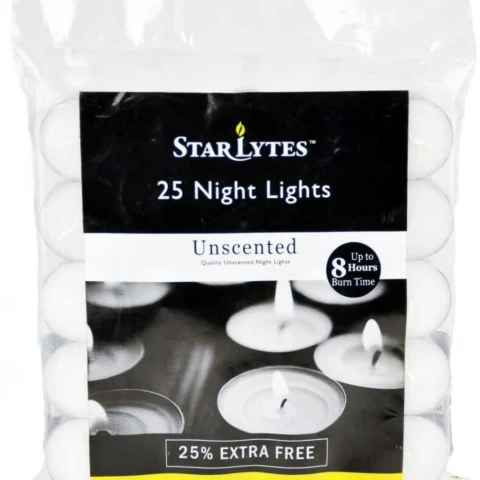 Starlytes Unscented Nightlight Candles 20 Pack