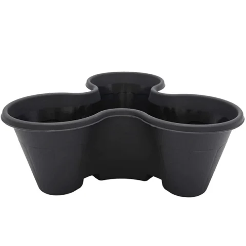 Strawberry Planter Black Stackable Plant Pot