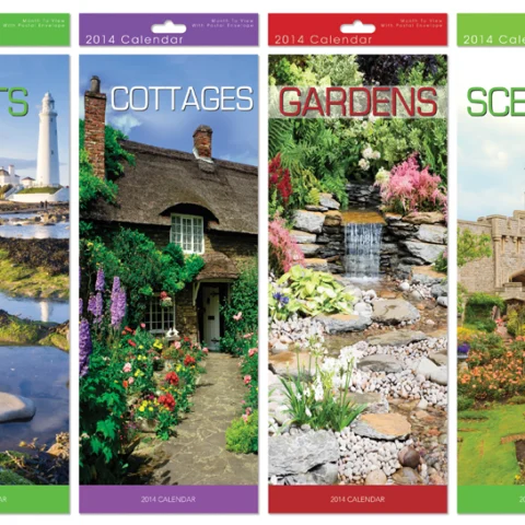 Super-Slim Calendar: Scenics Scenes, Cottages, Gardens, Coastal