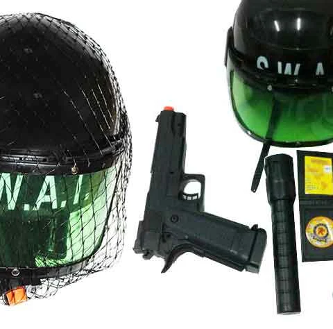 Swat Team Helmet With Visor Gun Play Set (Approx 30cm X 20cm)