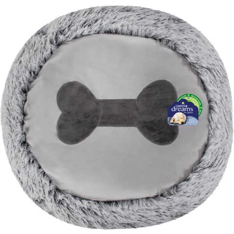 Sweet Dreams Dark Grey Bone Pet Cushion 60cm X 60cm X 16cm