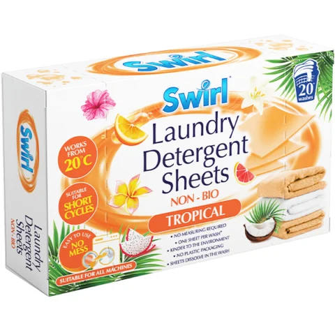 Swirl Non-Bio Tropical Laundry Detergent Sheets 20 Pack