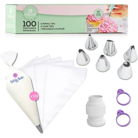 Swirly Bake Disposable Piping Bags Set 100 Pack