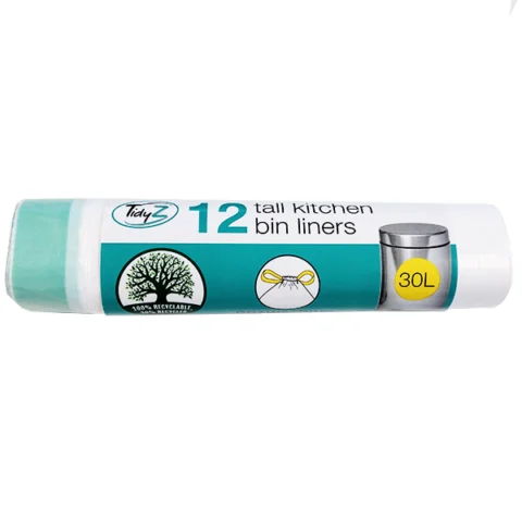 Tidy 12 Tall Kitchen Extra Strong Swing Bin Liners 30L