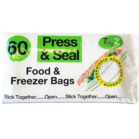 Tidy Z Ultimate Strength Press & Seal Food & Freezer Bags 60 Pack