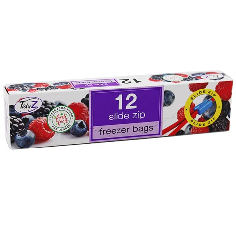 Tidyz 12 Extra Strong Slide Zip Freezer Bags 22cm