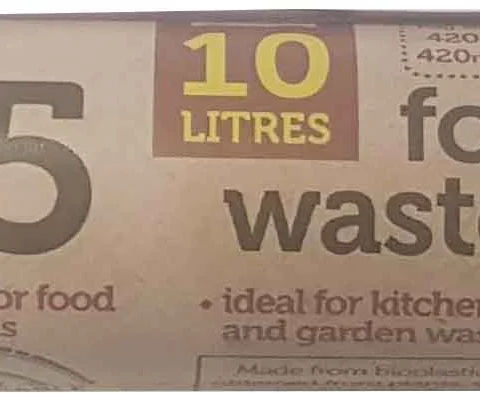 Tidyz 15 Biodegradable Compostable Food Waste Bags 10l