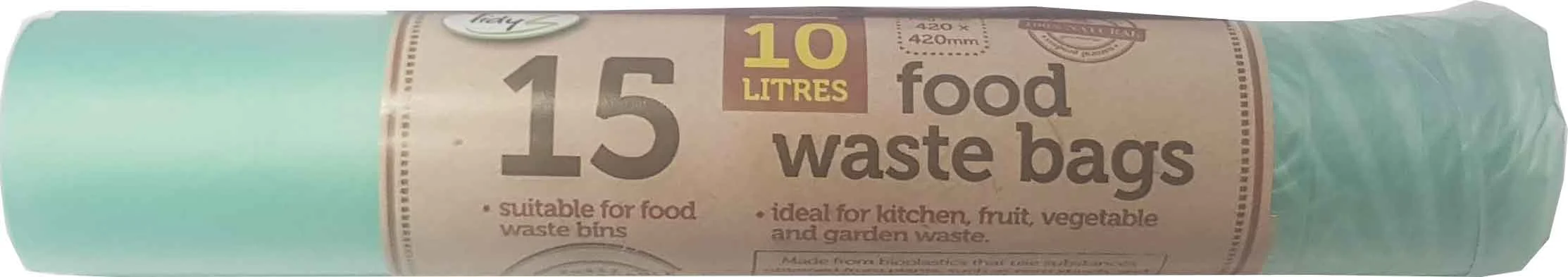 Tidyz 15 Biodegradable Compostable Food Waste Bags 10l