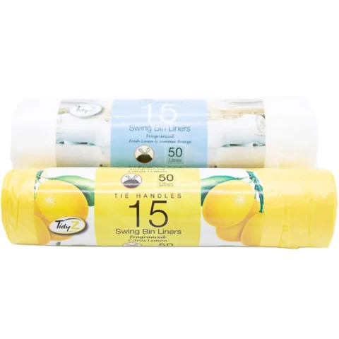 Tidyz 15 Fragranced Swing Bin Liners 50L Assorted