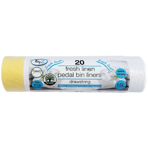 Tidyz 20 Fresh Linen Extra Strong Pedal Bin Liners 15l