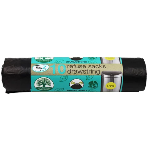 Tidyz Drawstring Refuse Sacks 100l
