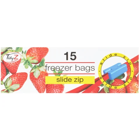 Tidyz Slide Zip Food Freezer Bags 15 Pack