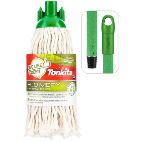 Tonkita Green Eco Cotton Mop & Handle 130cm