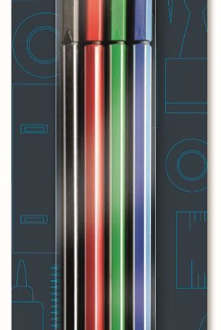 U. Assorted Colour Fineliner Pens 4 Pack