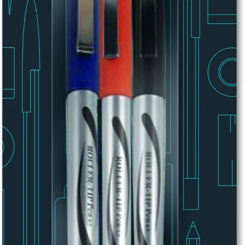 U. Assorted Colour Rollerball Pen Set 3 Pack
