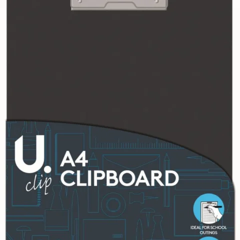 U. Black A4 Clipboard With Cover