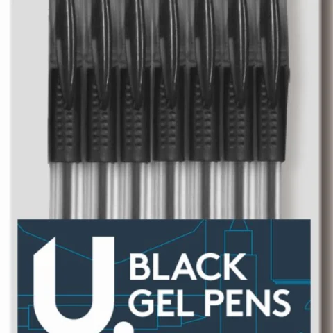 U. Black Gel Pens 7 Pack