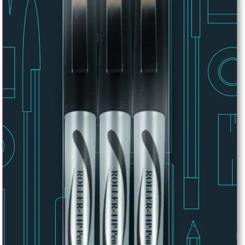 U. Black Rollerball Pen Set 3 Pack