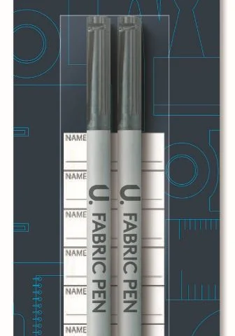 U. Fabric Pens With Labels 2 Pack