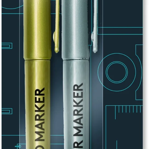 U. Gold & Silver Bullet Point Marker Pens 2 Pack
