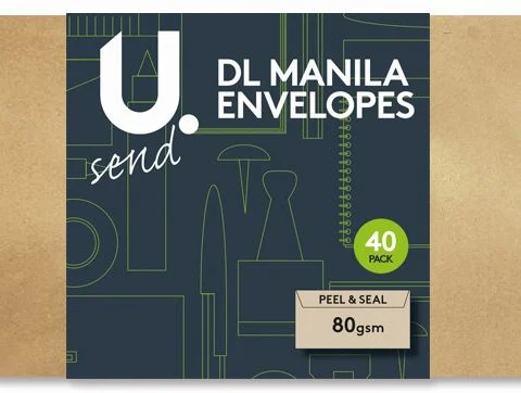 U. Peel And Seal 80GSM DL Manila Envelopes 40 Pack