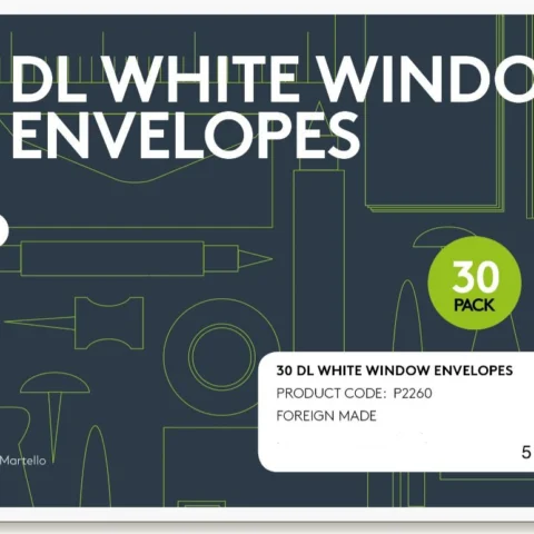 U. Peel And Seal 80GSM DL White Window Envelopes 30 Pack