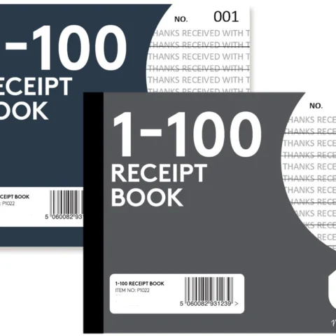 U. Receipt Book 1-100 Pages Assorted Colours