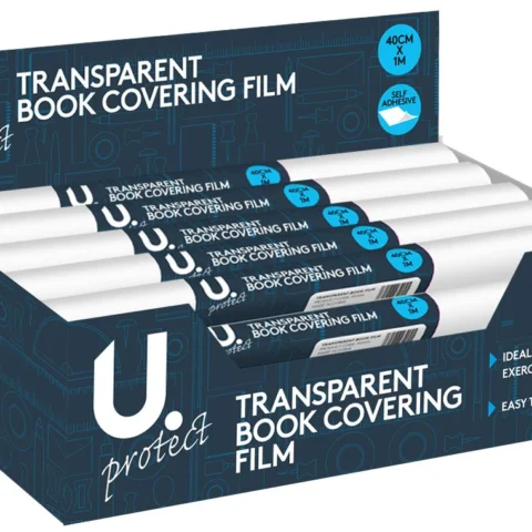U. Self-Adhesive Transparent Book Film 40cm X 1M