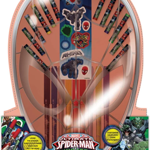 Ultimate Spiderman Vs Sinister 6 Shaped Art Case 12 Crayons,9 Felt Tips And Stickers