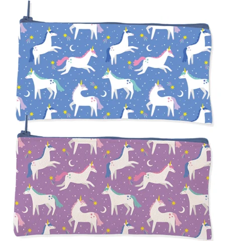 Unicorn Zipped Pencil Case Assorted Colours