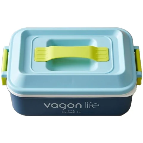 Vagonlife Single Layer Portable Lunch Box with Cutlery 1L Assorted Colours