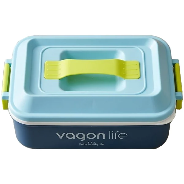 Vagonlife Single Layer Portable Lunch Box with Cutlery 1L Assorted Colours