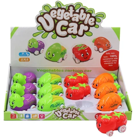 Vegetable Cartoon Friction Car 4 Assorted