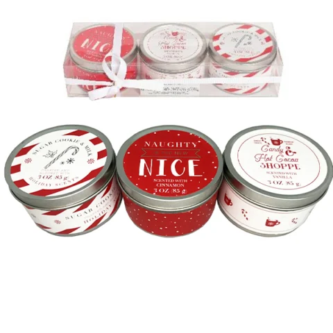 Village Assorted Scented Tin Candles 3oz Gift Set 3 Pack
