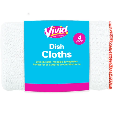Vivid Dish Cloths 36cm X 26cm 4 Pack