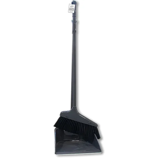 Vivid Grey Long-Handled Dustpan & Brush 65cm