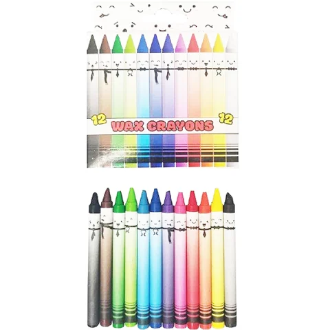 Wax Crayons 12 Pack Assorted Colours