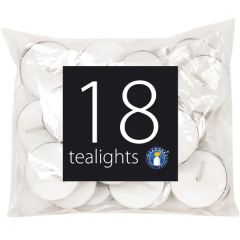 Waxworks Unscented Tea Light Candles 10g 18 Pack
