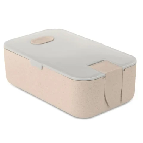 Wheat Straw PP Grey & Beige Lunch Box With Phone Stand