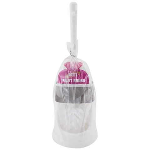 White Semi-Enclosed Toilet Brush Set