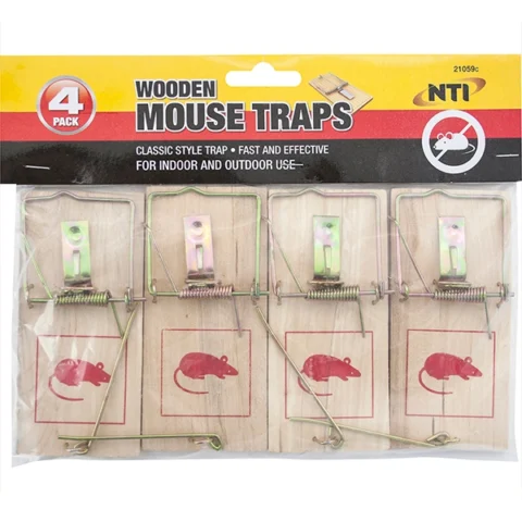 Wooden Mouse Traps 4 Pack